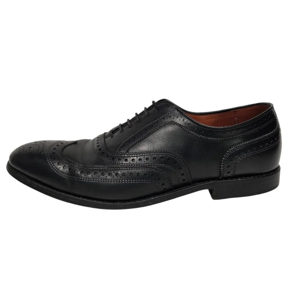 Allen Edmonds McAllister Oxford Men 11.5 D Black Leather Wingtip 6205 Shoes Vtg